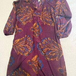 Purple and Orange Floral Dress